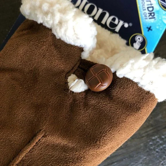 Isotoner Womens SmartDri Microfiber Glove SmartTouch Technology Cognac Brown S/M - Picture 3 of 6